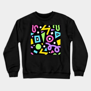 Bold Pop Art Neon Color Block Geometric Shapes Crewneck Sweatshirt